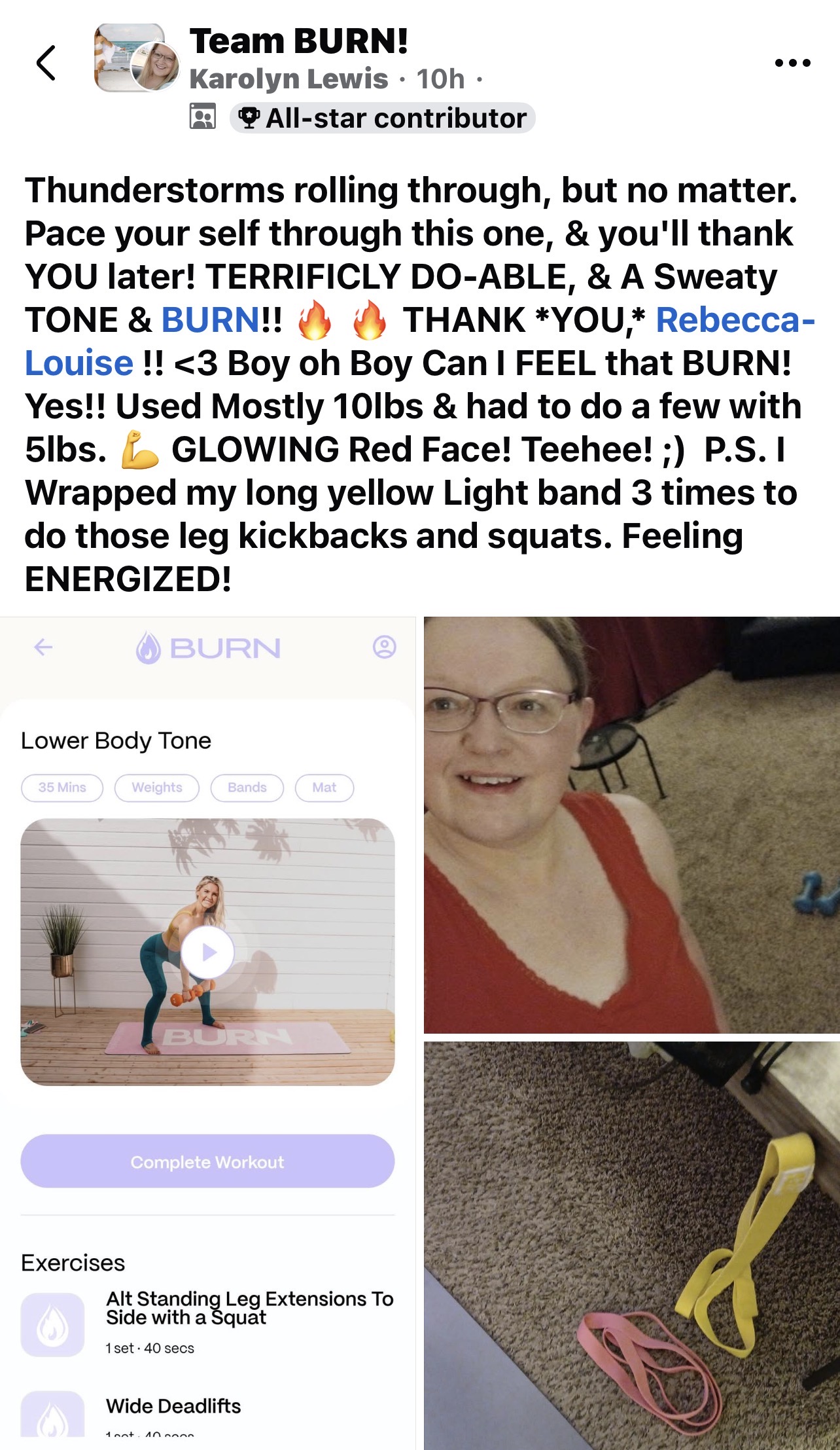 BURN member testimonial